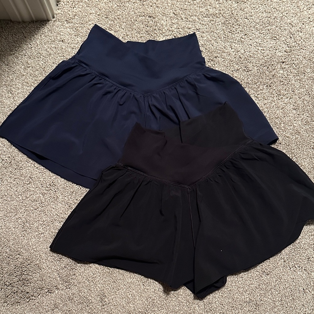 Lot of Aerie offline crossover waist Navy and Black flowy Shorts